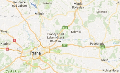 mapa Praha a okolí